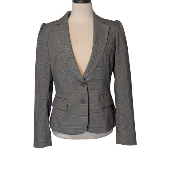 New York & Company Women's 8 Stretch Gray Fitted Blazer Jacket Double Button - Picture 1 of 9
